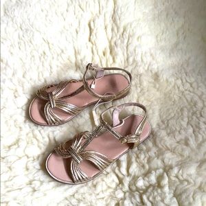 NWOT Zara girl gold sandals